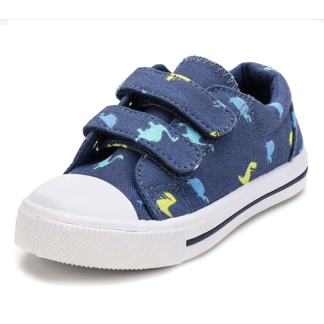 Charlie Canvas Loafer in Blue Dinosaur Print