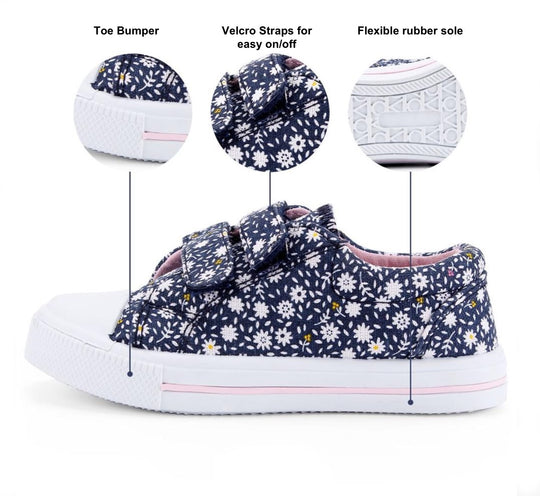 Charlie Canvas Loafer in Navy Daisy Print