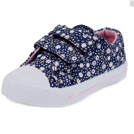 Charlie Canvas Loafer in Navy Daisy Print