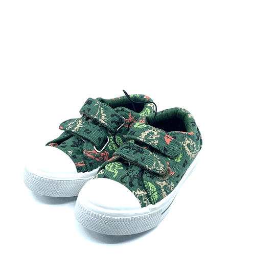Charlie Canvas Loafer in Green Dinosaur Print