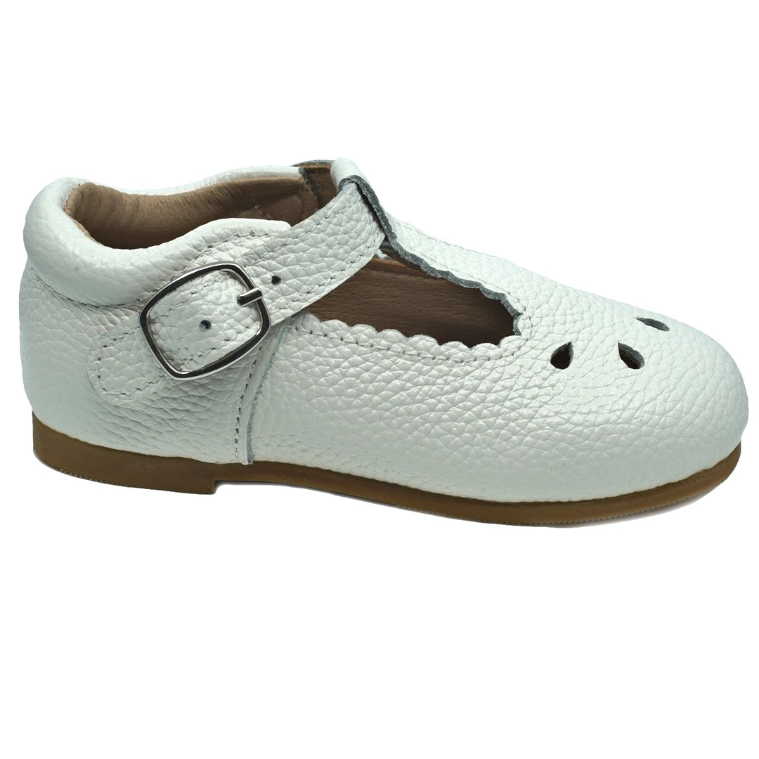 Callista Leather T-Strap Shoe White
