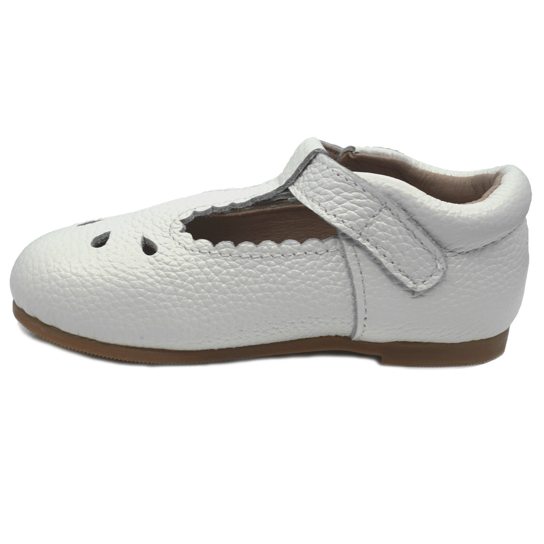 Callista Leather T-Strap Shoe White