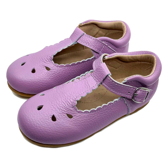 Callista Leather T-Strap Shoe Light Purple